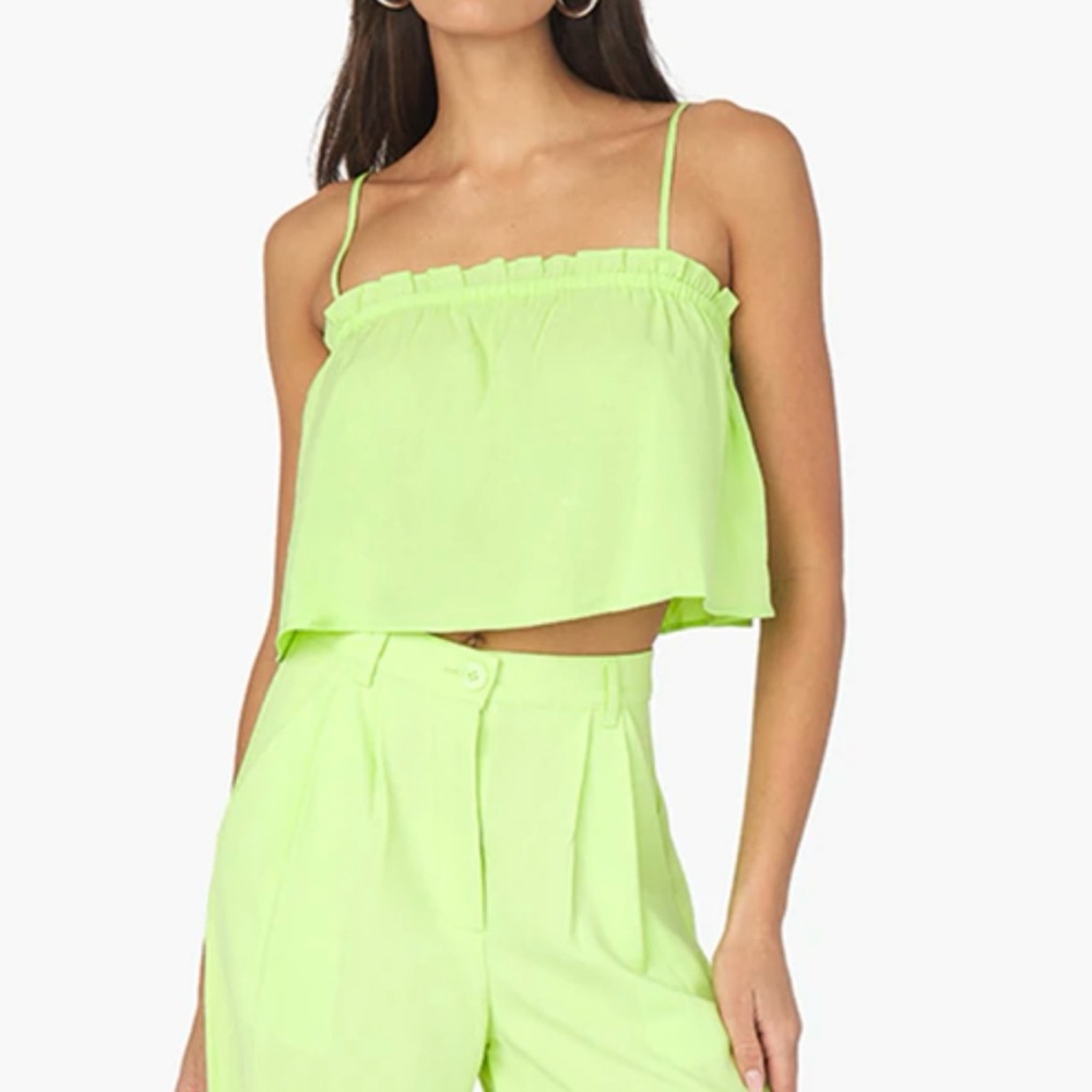 WeWoreWhat Lime Green Cropped Camisole